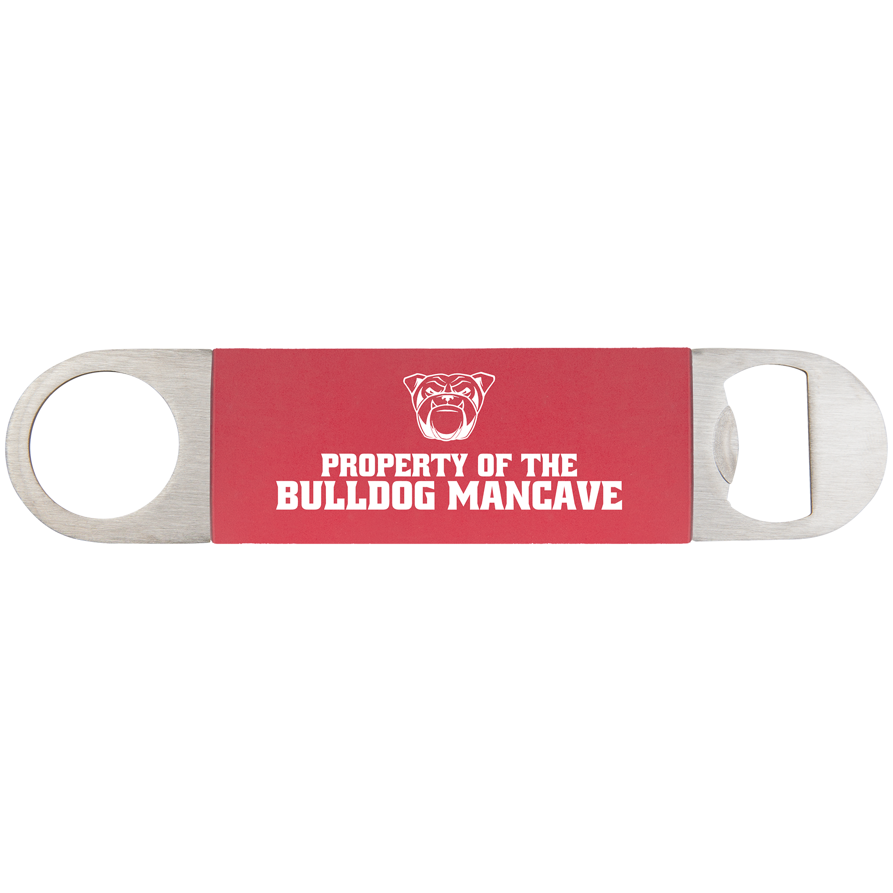 1-1/2" x 7" Bottle Opener with Leatherette Grip