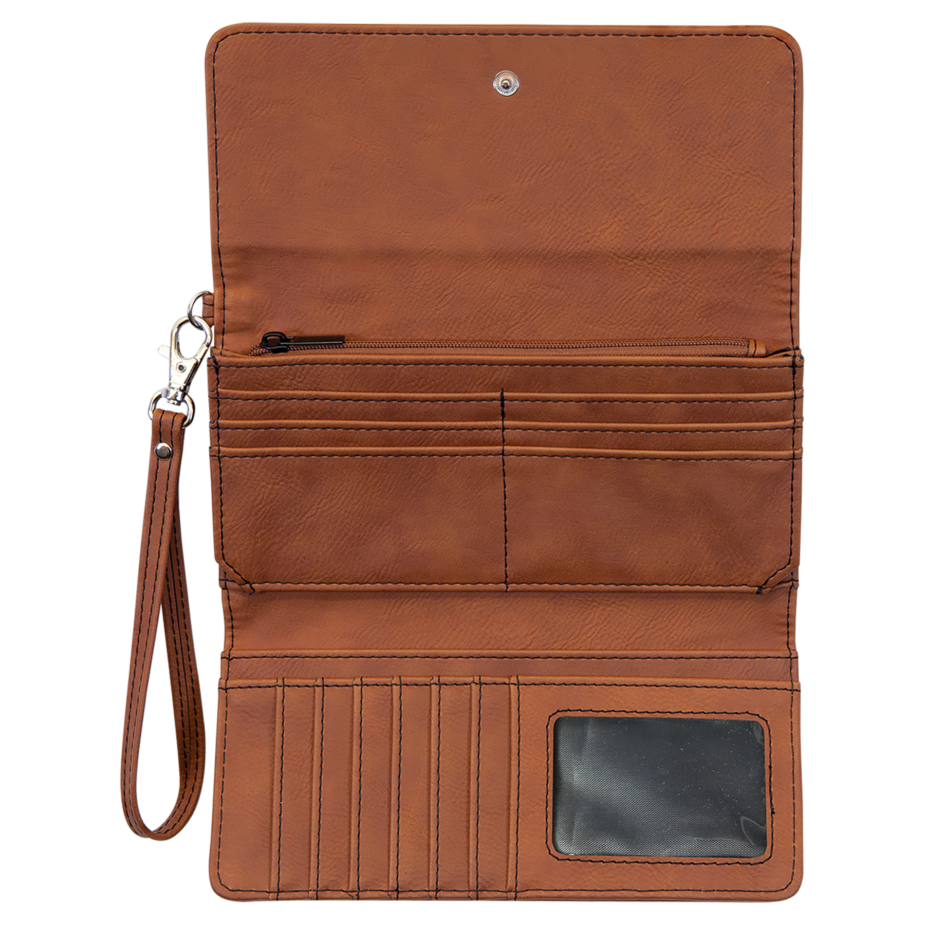 7-1/2" x 4" Leatherette Wallet with Strap