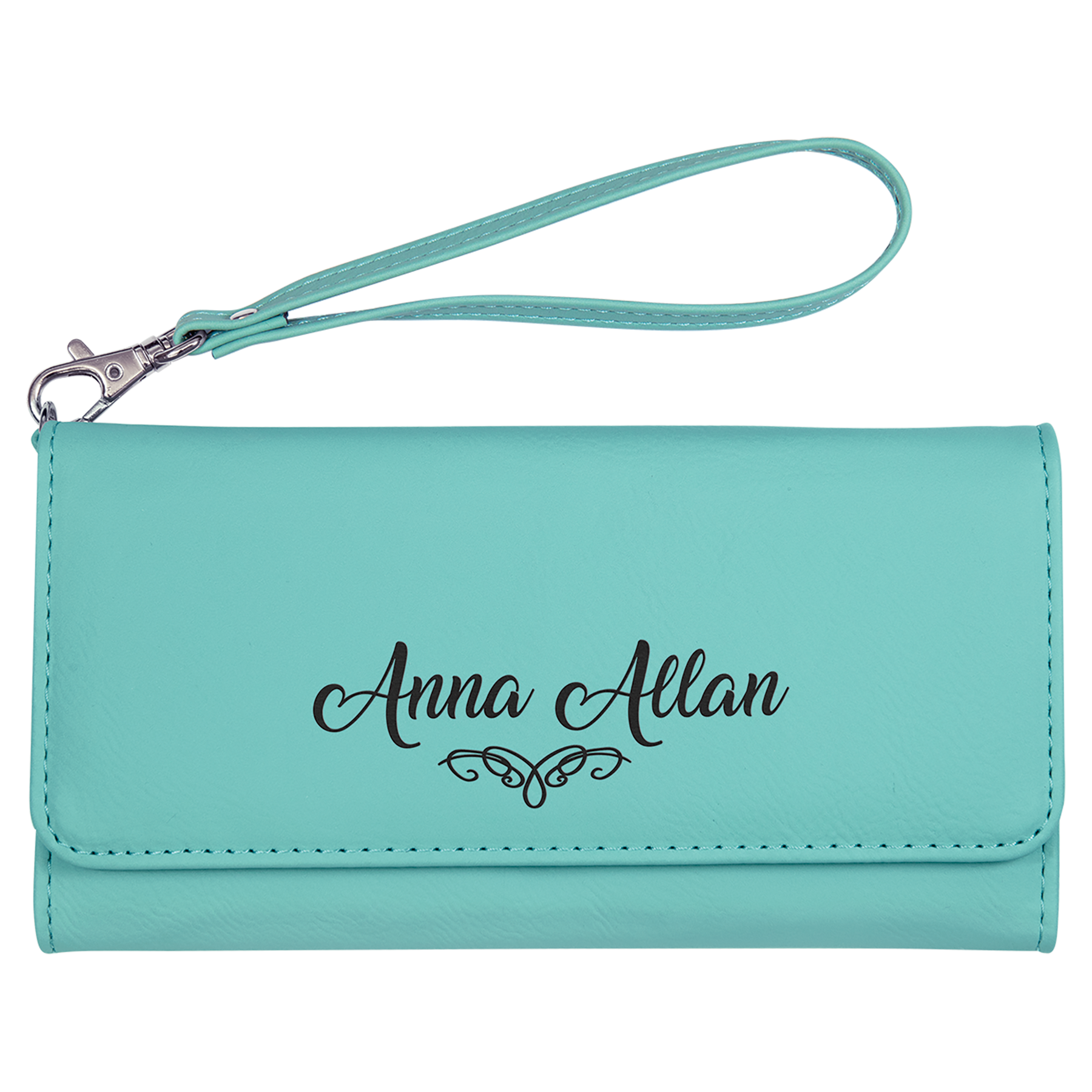 7-1/2" x 4" Leatherette Wallet with Strap