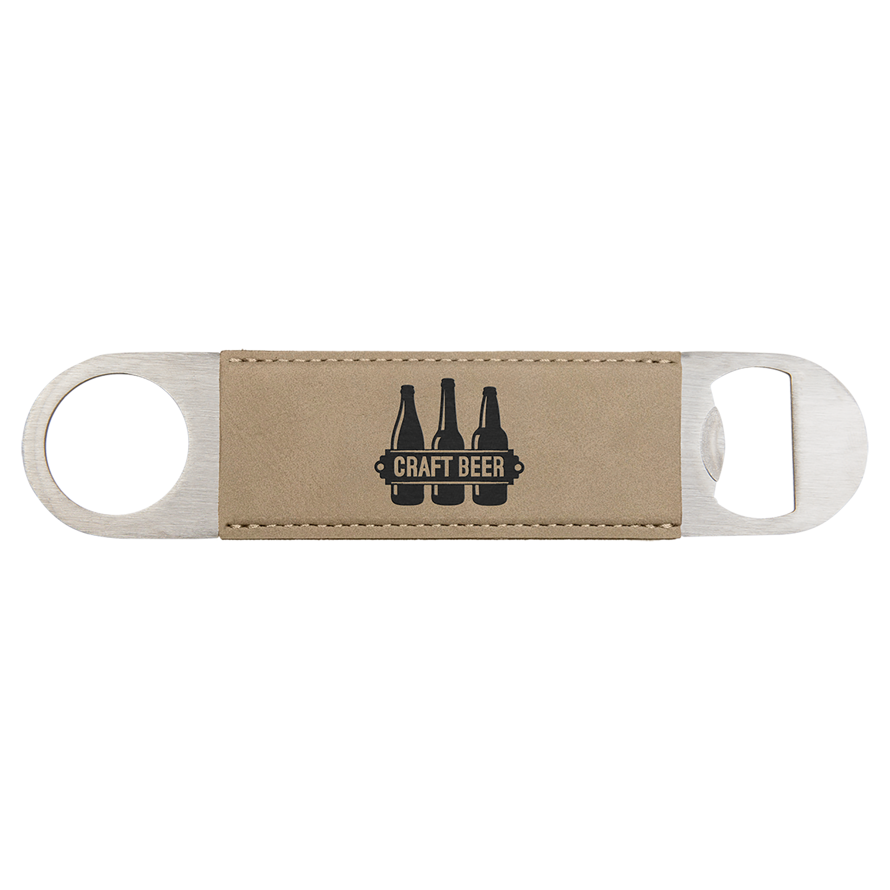 1-1/2" x 7" Bottle Opener with Leatherette Grip