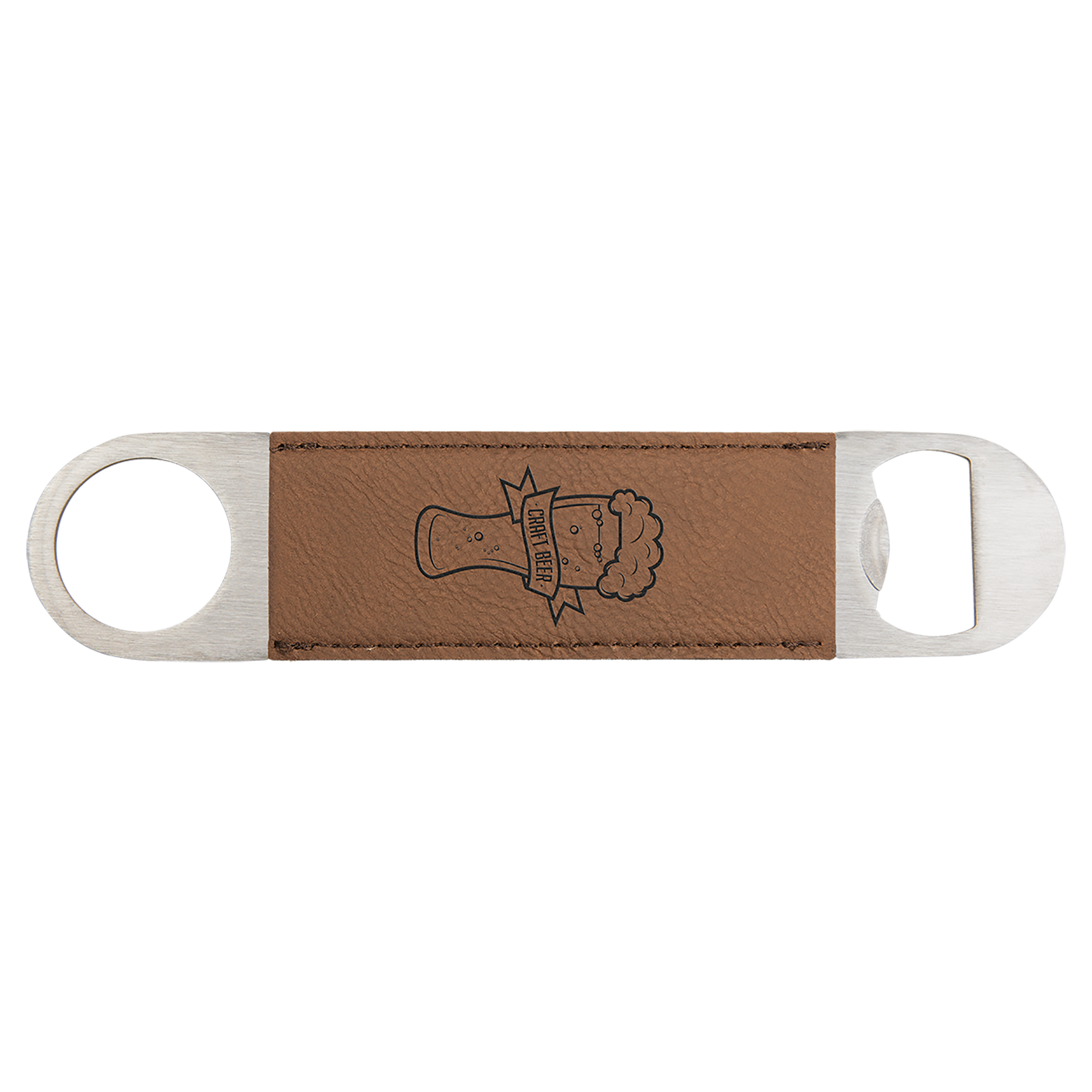 1-1/2" x 7" Bottle Opener with Leatherette Grip