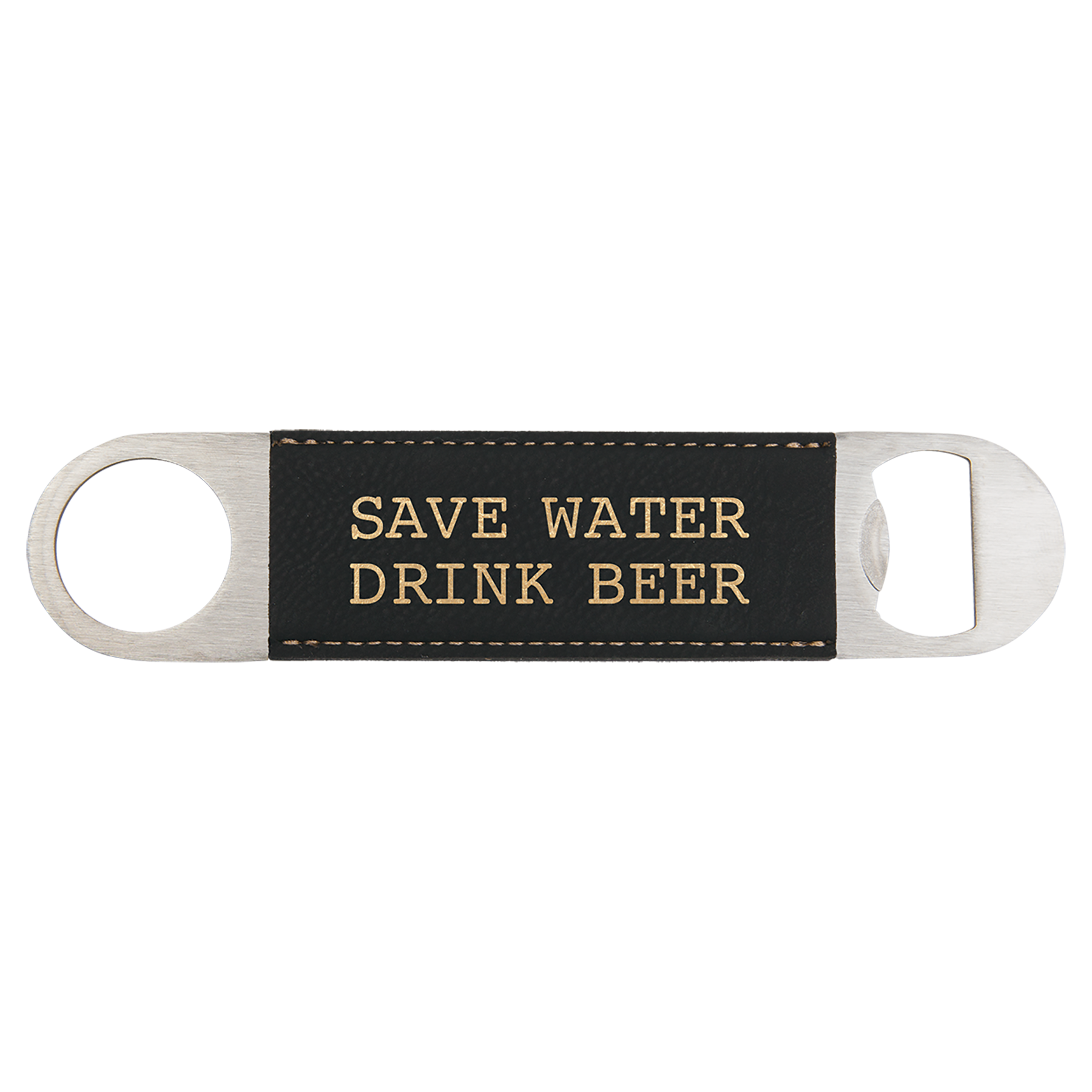 1-1/2" x 7" Bottle Opener with Leatherette Grip