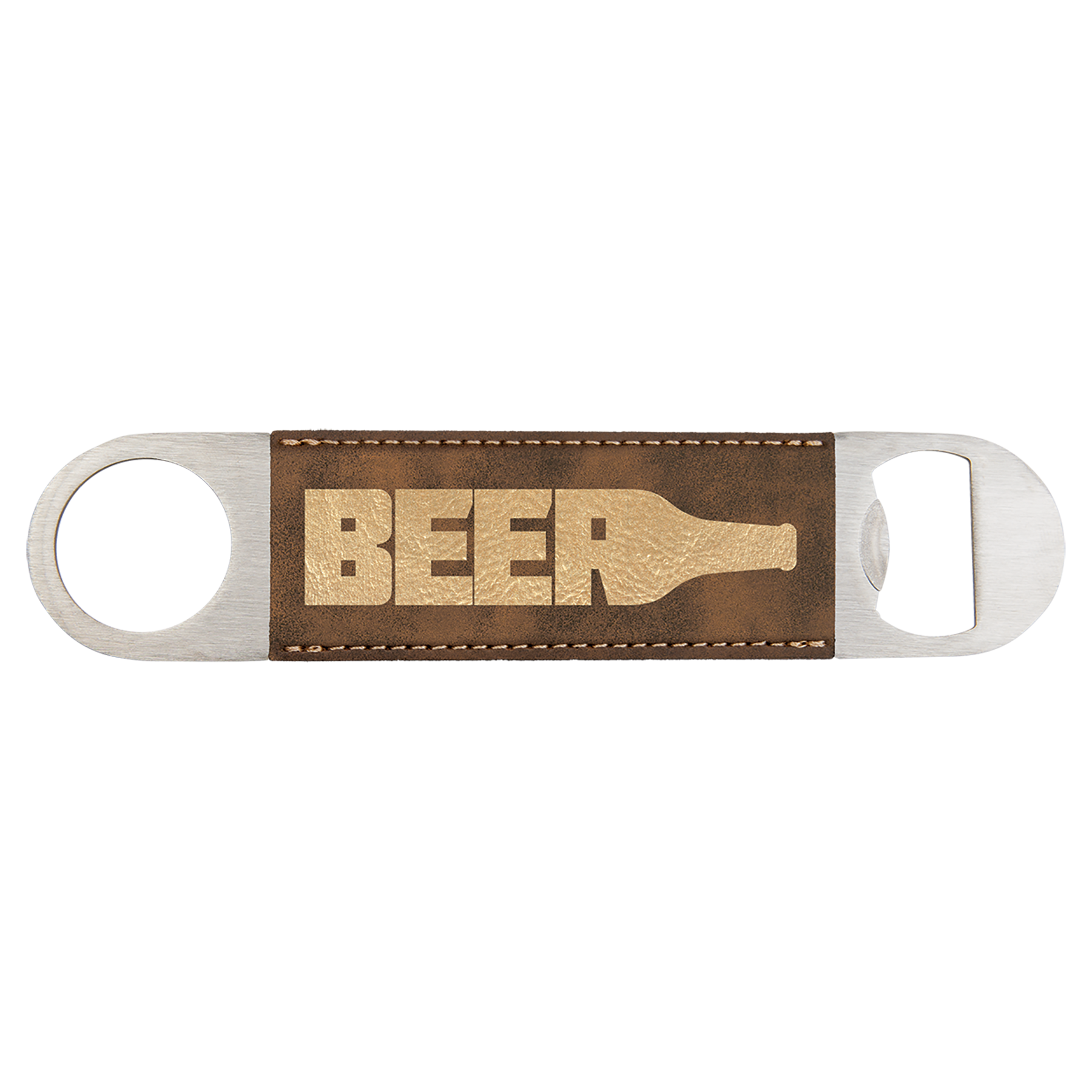1-1/2" x 7" Bottle Opener with Leatherette Grip