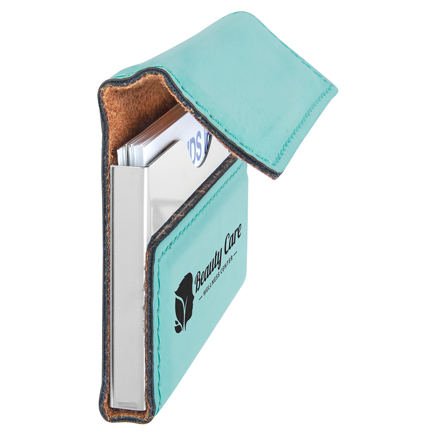 3-3/4" x 2-3/4" Leatherette Hard Business Card Holders