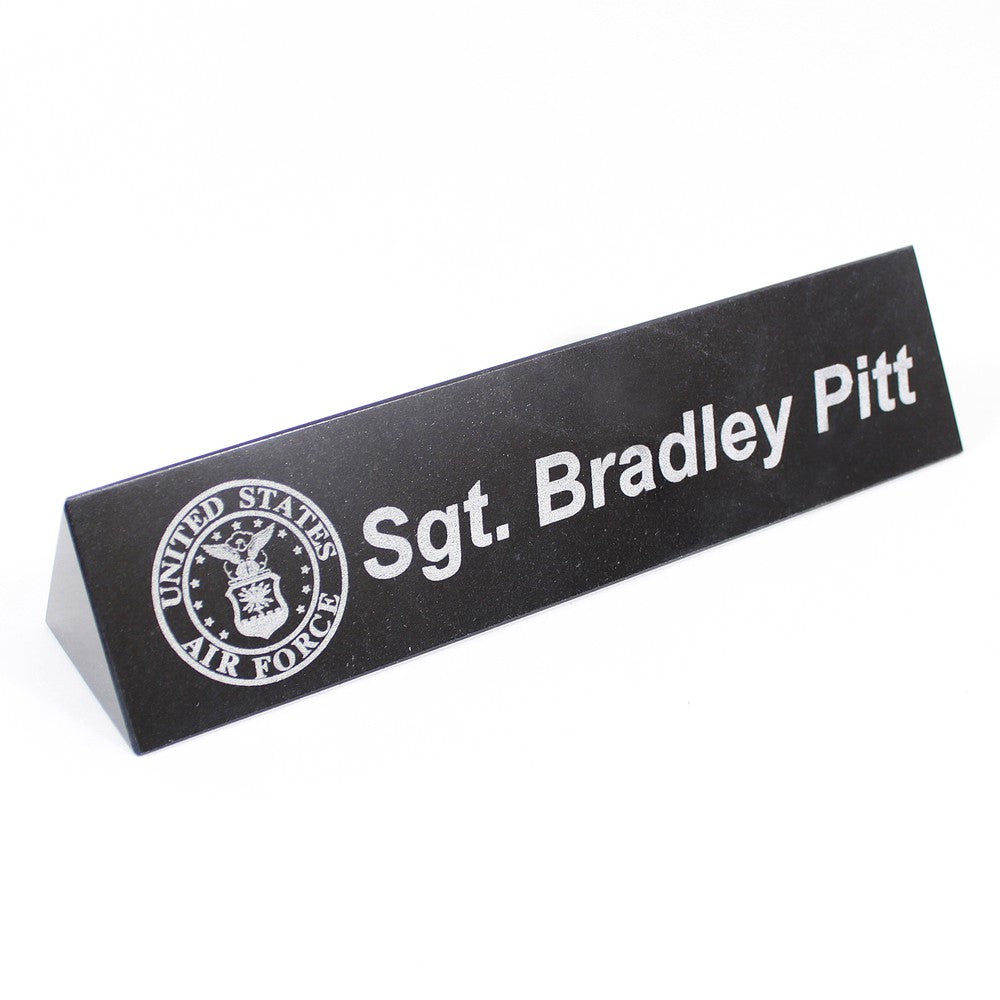 Black Marble Desk Name Plate