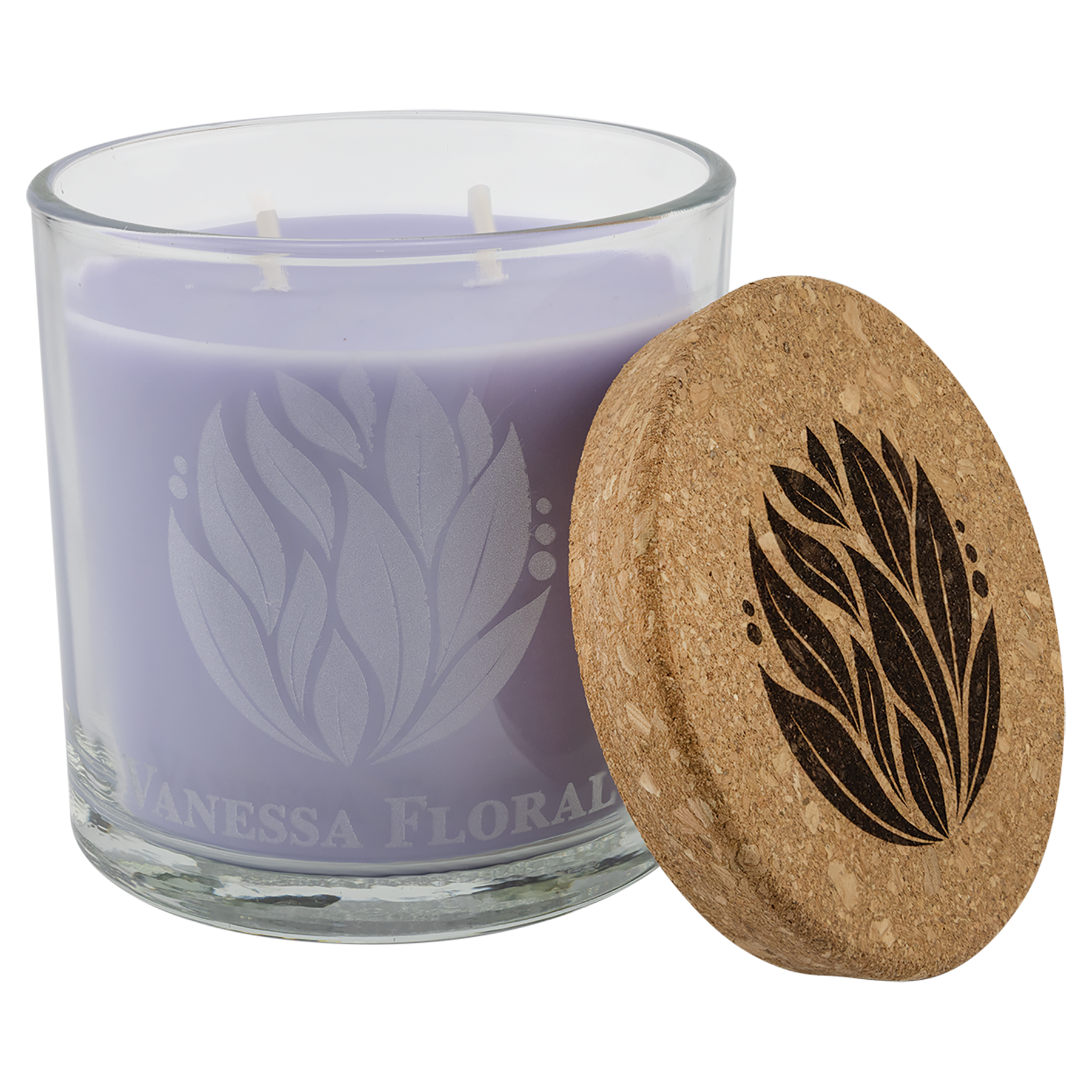 14 oz. Candle in Glass Holder with Cork Lid