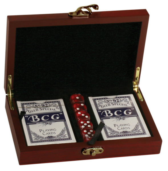 Rosewood Finish Card and Dice Set