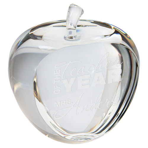 3 3/4" Crystal Apple with Flat Face