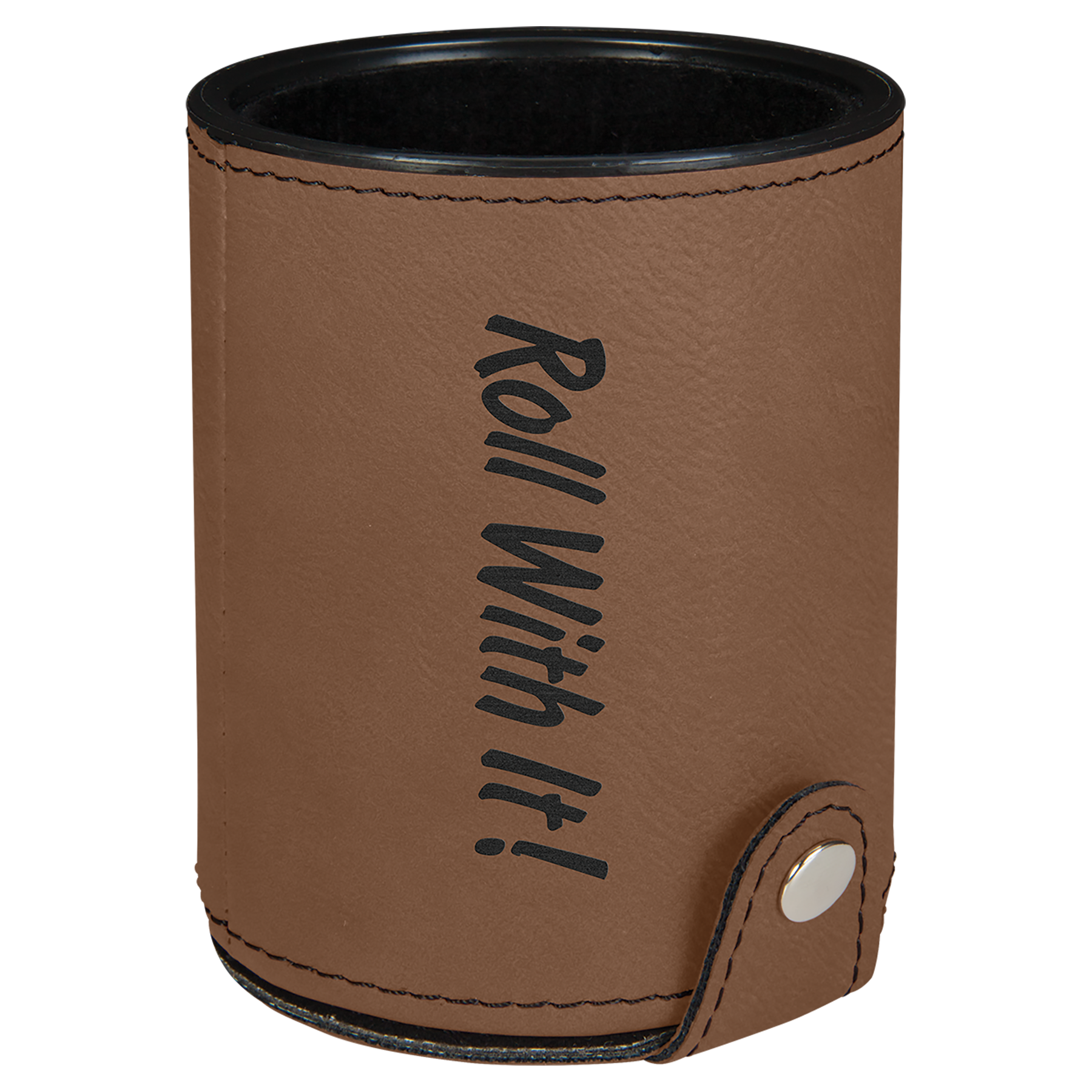 3-1/8" x 3-1/8" Leatherette Dice Cup with 5 Dice