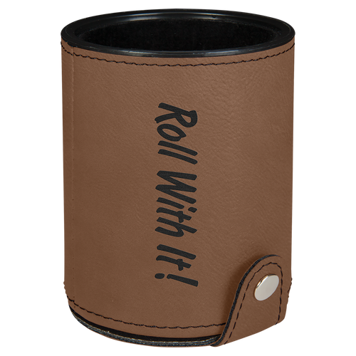 3-1/8" x 3-1/8" Leatherette Dice Cup with 5 Dice
