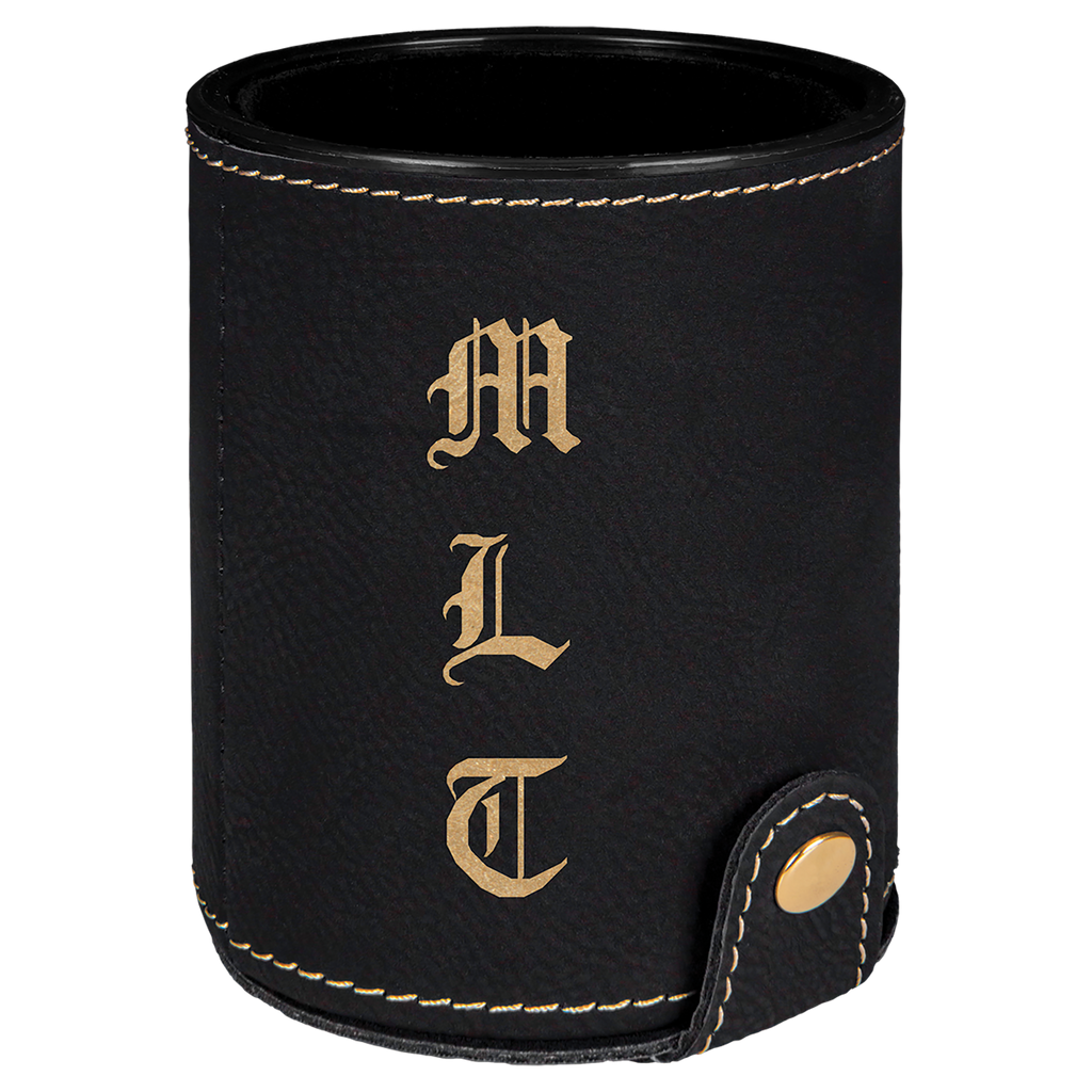 3-1/8" x 3-1/8" Leatherette Dice Cup with 5 Dice