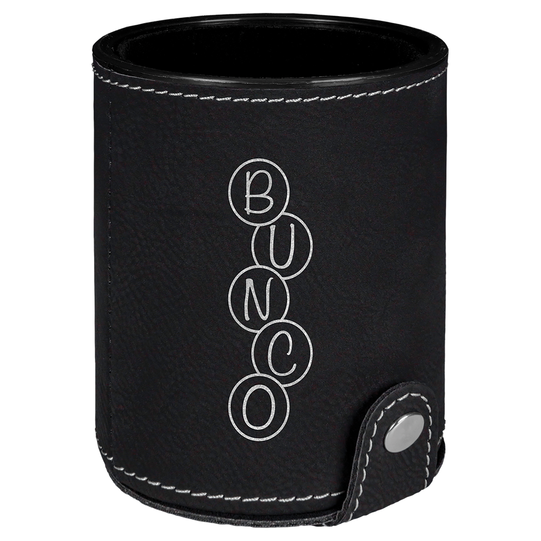 3-1/8" x 3-1/8" Leatherette Dice Cup with 5 Dice