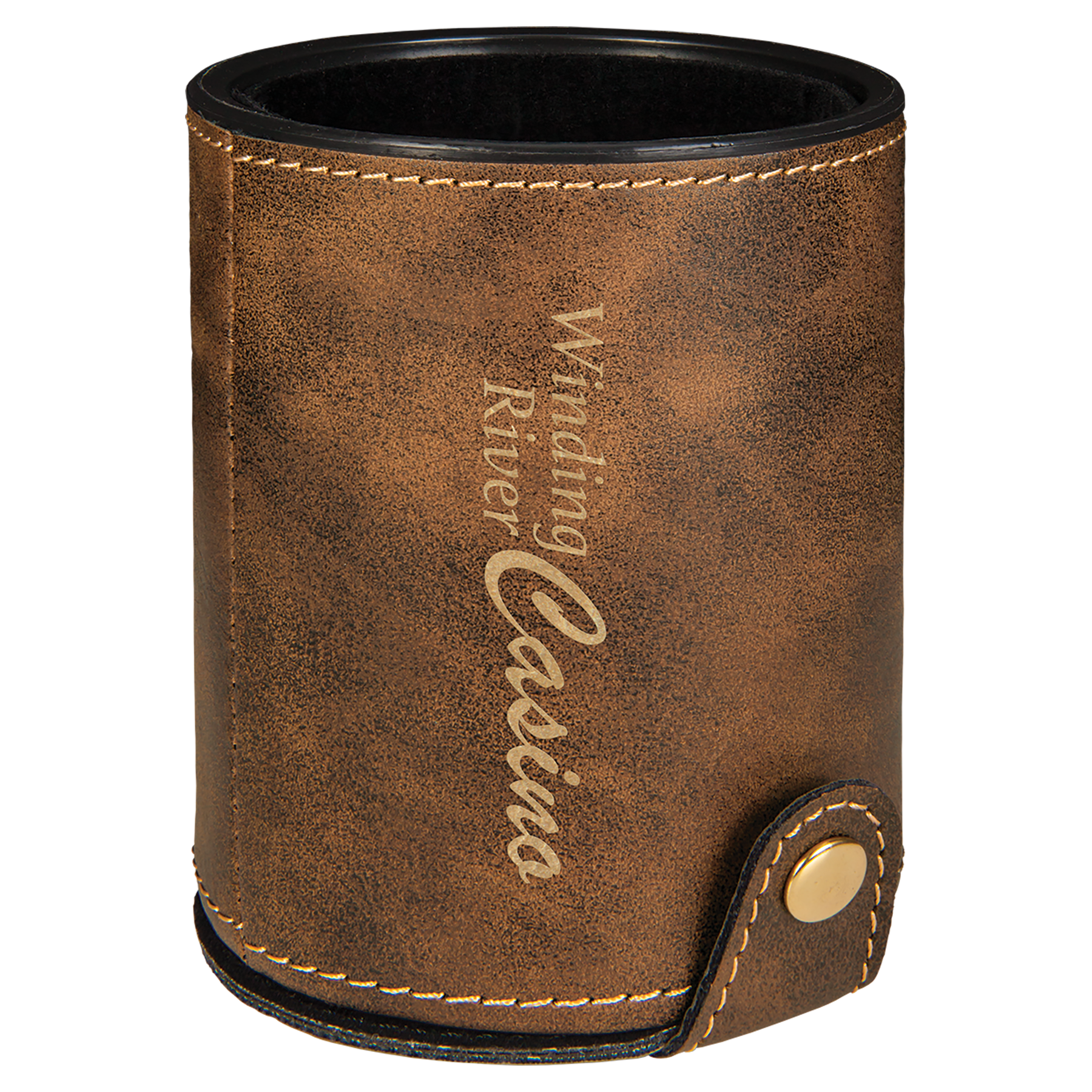 3-1/8" x 3-1/8" Leatherette Dice Cup with 5 Dice