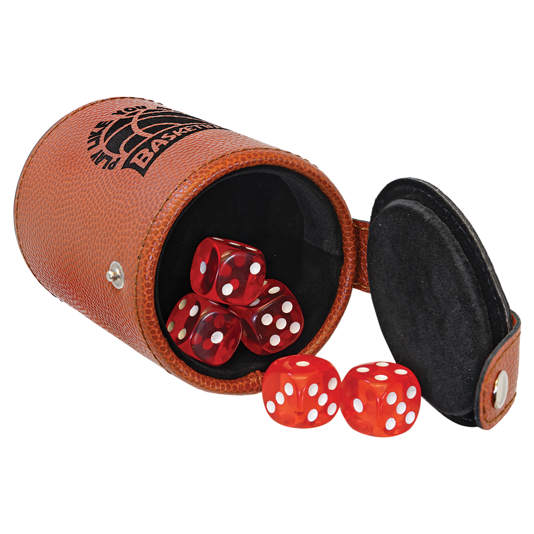 3-1/8" x 3-1/8" Leatherette Dice Cup with 5 Dice