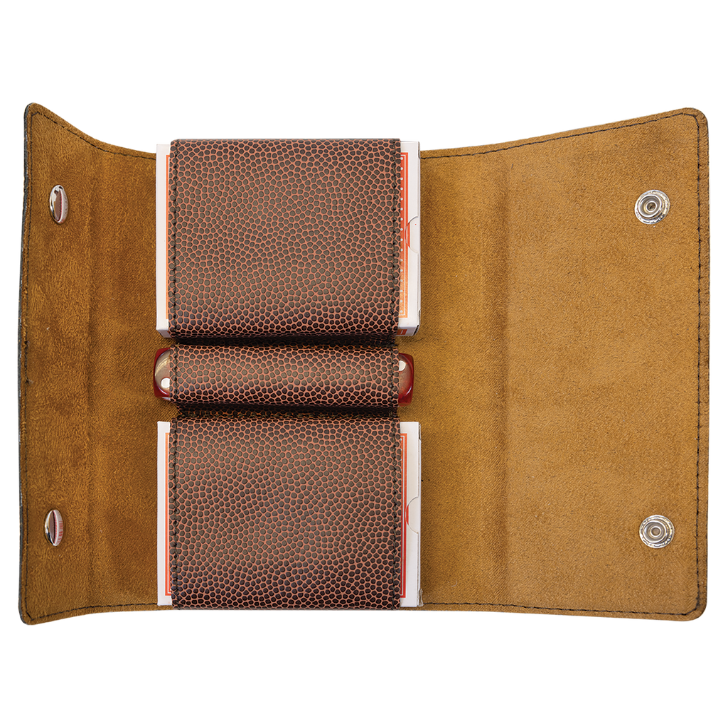 6-1/2" x 3-3/4" Two Card Leatherette 5 Dice Set