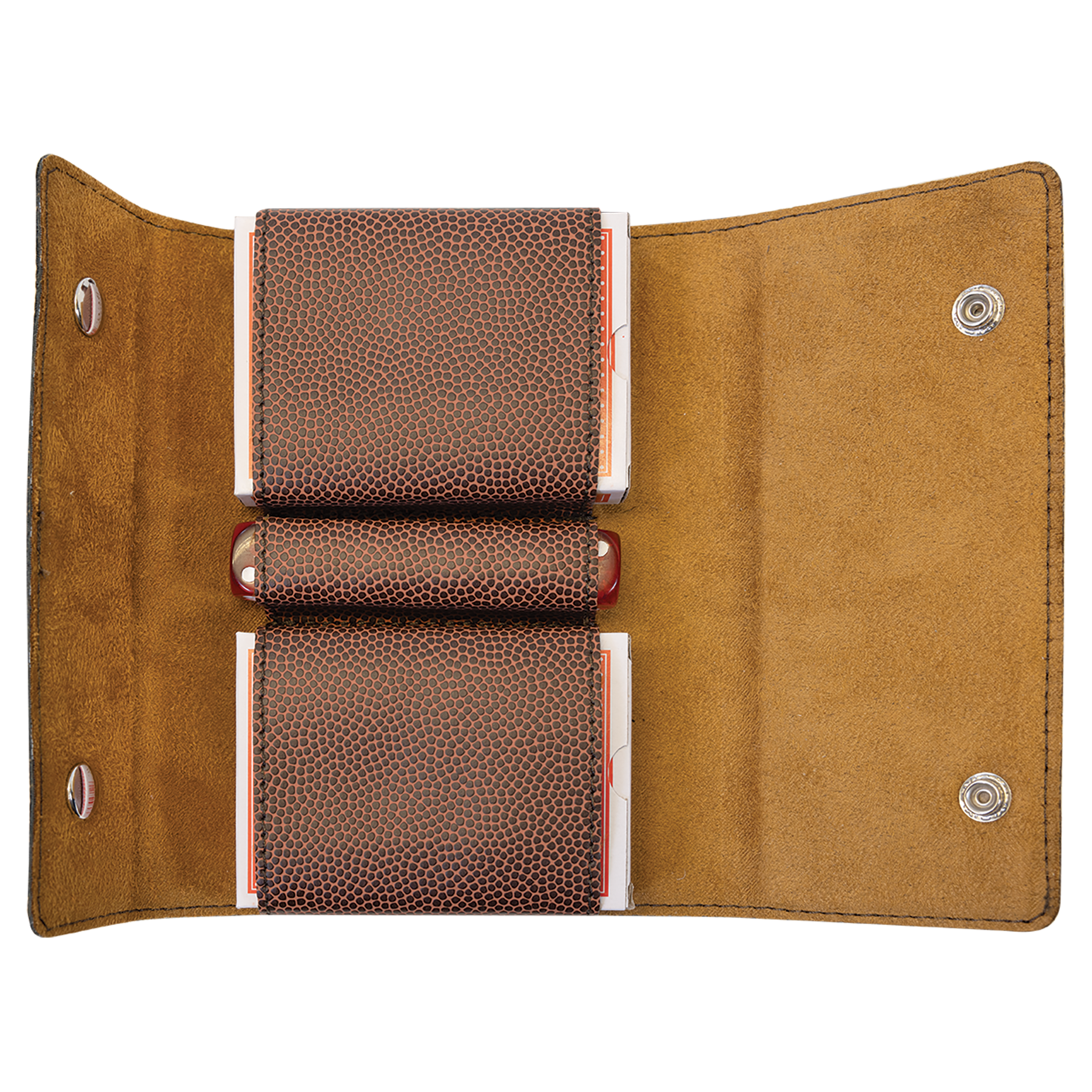 6-1/2" x 3-3/4" Two Card Leatherette 5 Dice Set