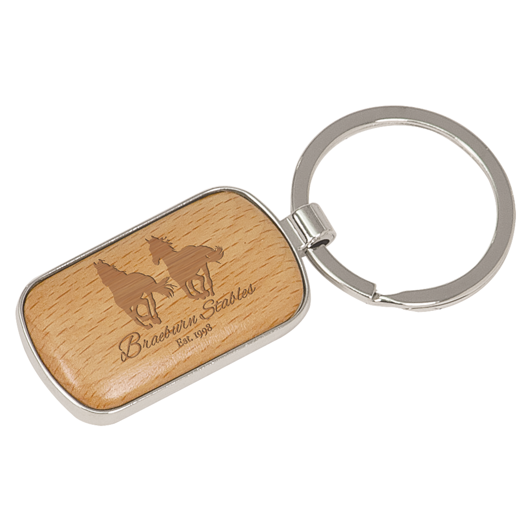 Silver/Wood Keychains