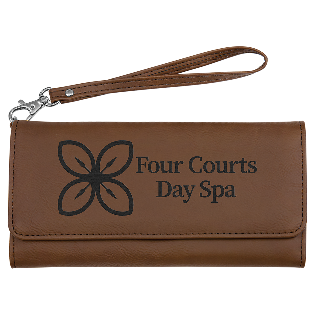 7-1/2" x 4" Leatherette Wallet with Strap