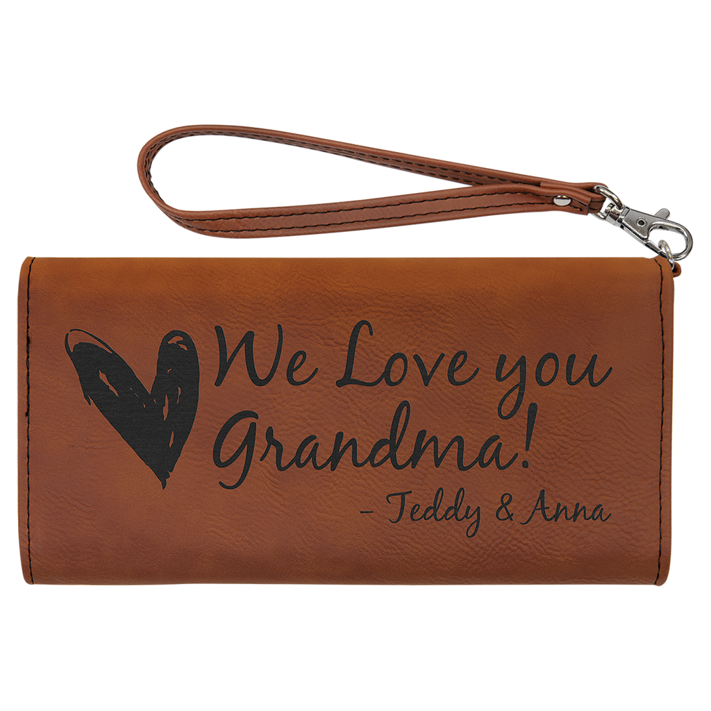 7-1/2" x 4" Leatherette Wallet with Strap