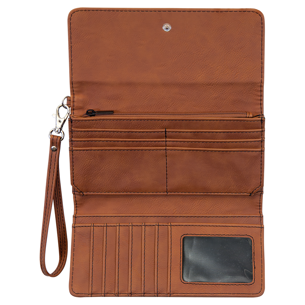 7-1/2" x 4" Leatherette Wallet with Strap