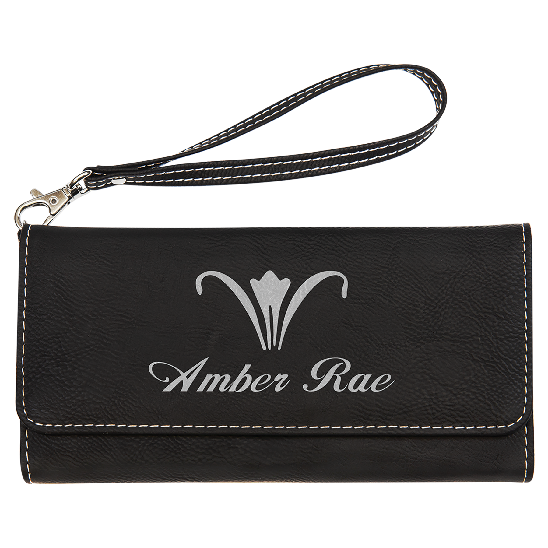 7-1/2" x 4" Leatherette Wallet with Strap