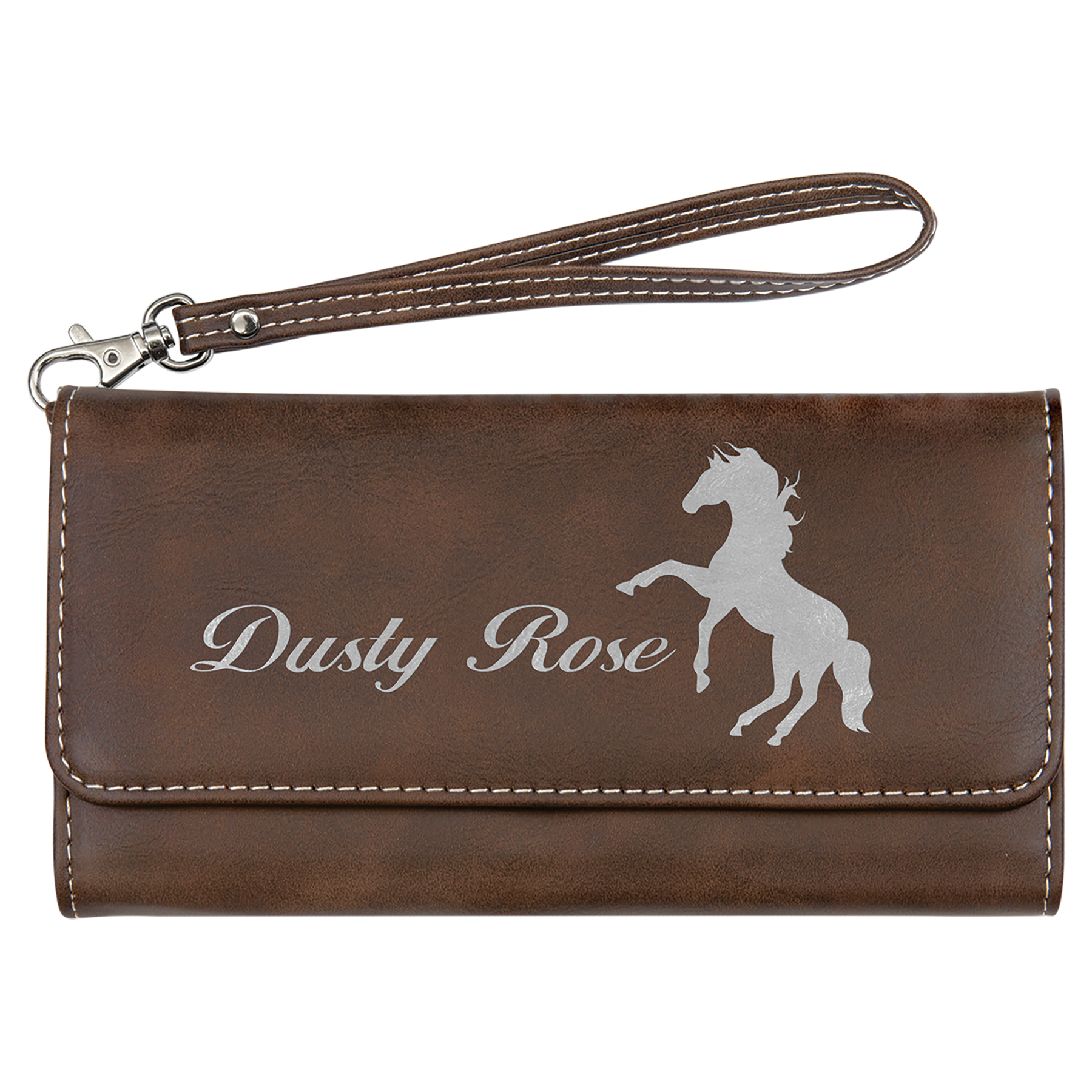 7-1/2" x 4" Leatherette Wallet with Strap