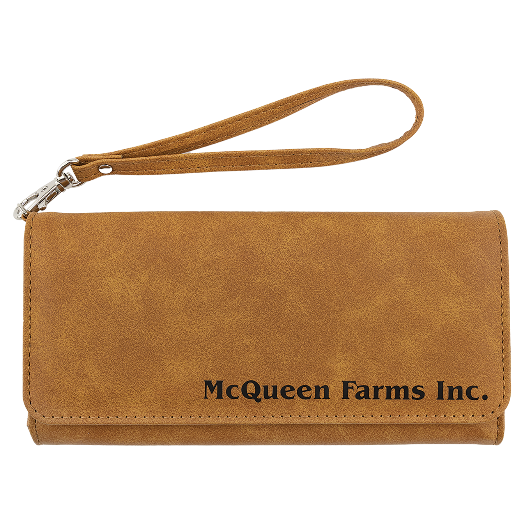 7-1/2" x 4" Leatherette Wallet with Strap