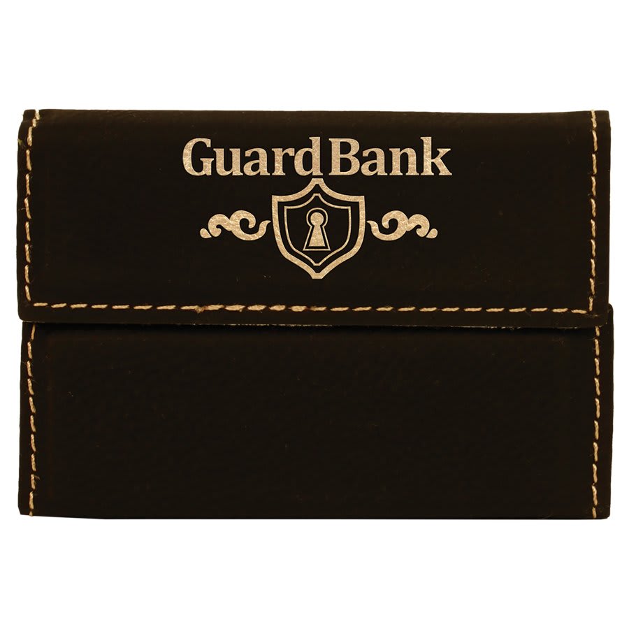 3-3/4" x 2-3/4" Leatherette Hard Business Card Holders