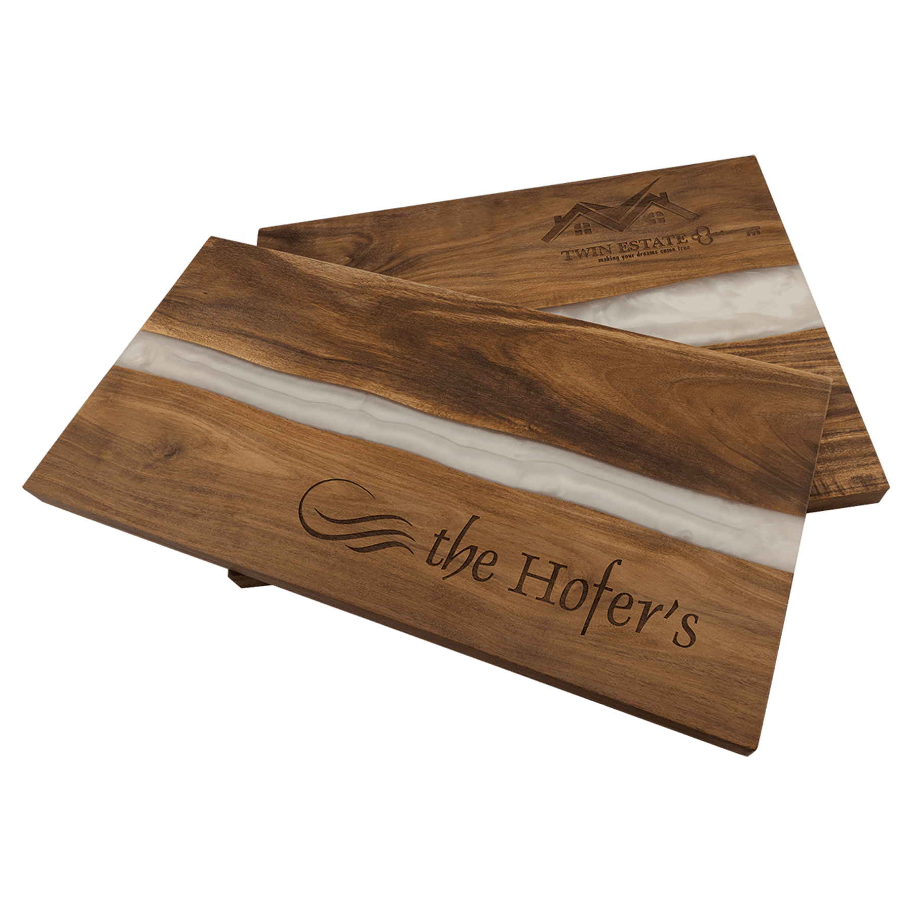 Acacia with Pearl Resin Charcuterie Boards