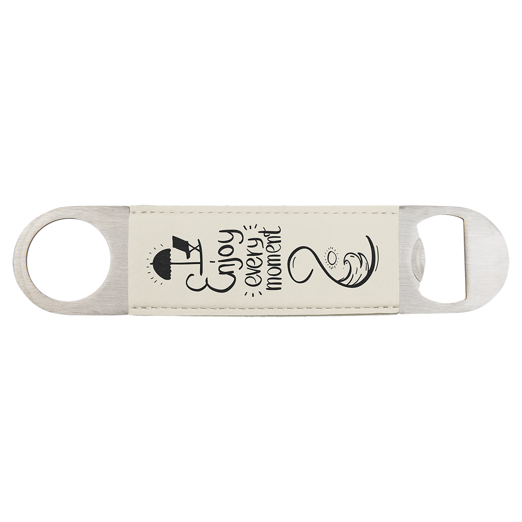 1-1/2" x 7" Bottle Opener with Leatherette Grip