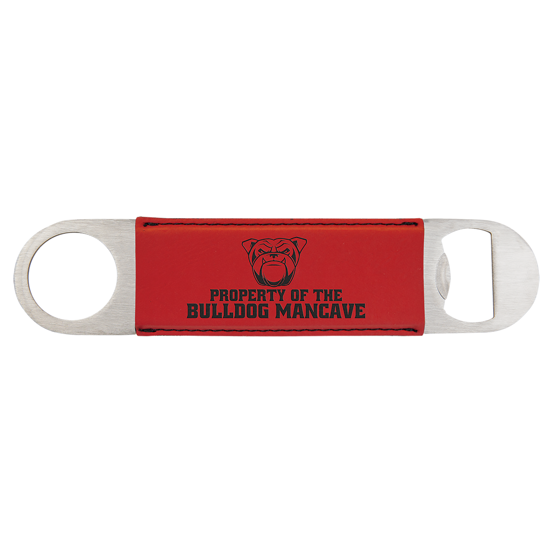 1-1/2" x 7" Bottle Opener with Leatherette Grip