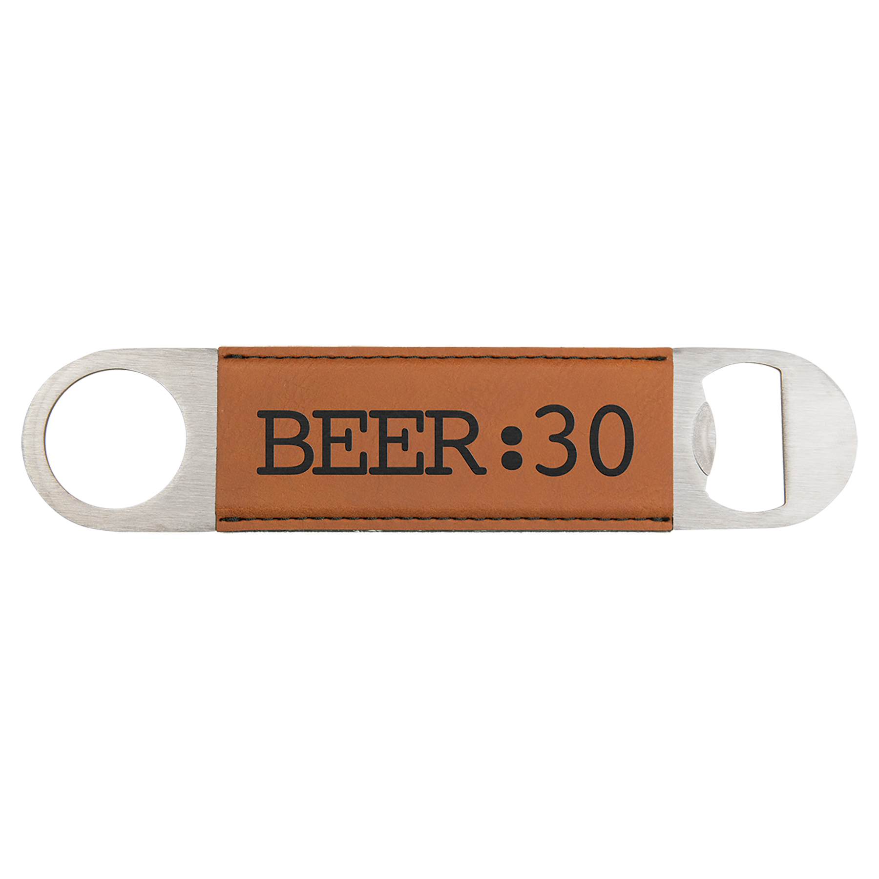 1-1/2" x 7" Bottle Opener with Leatherette Grip