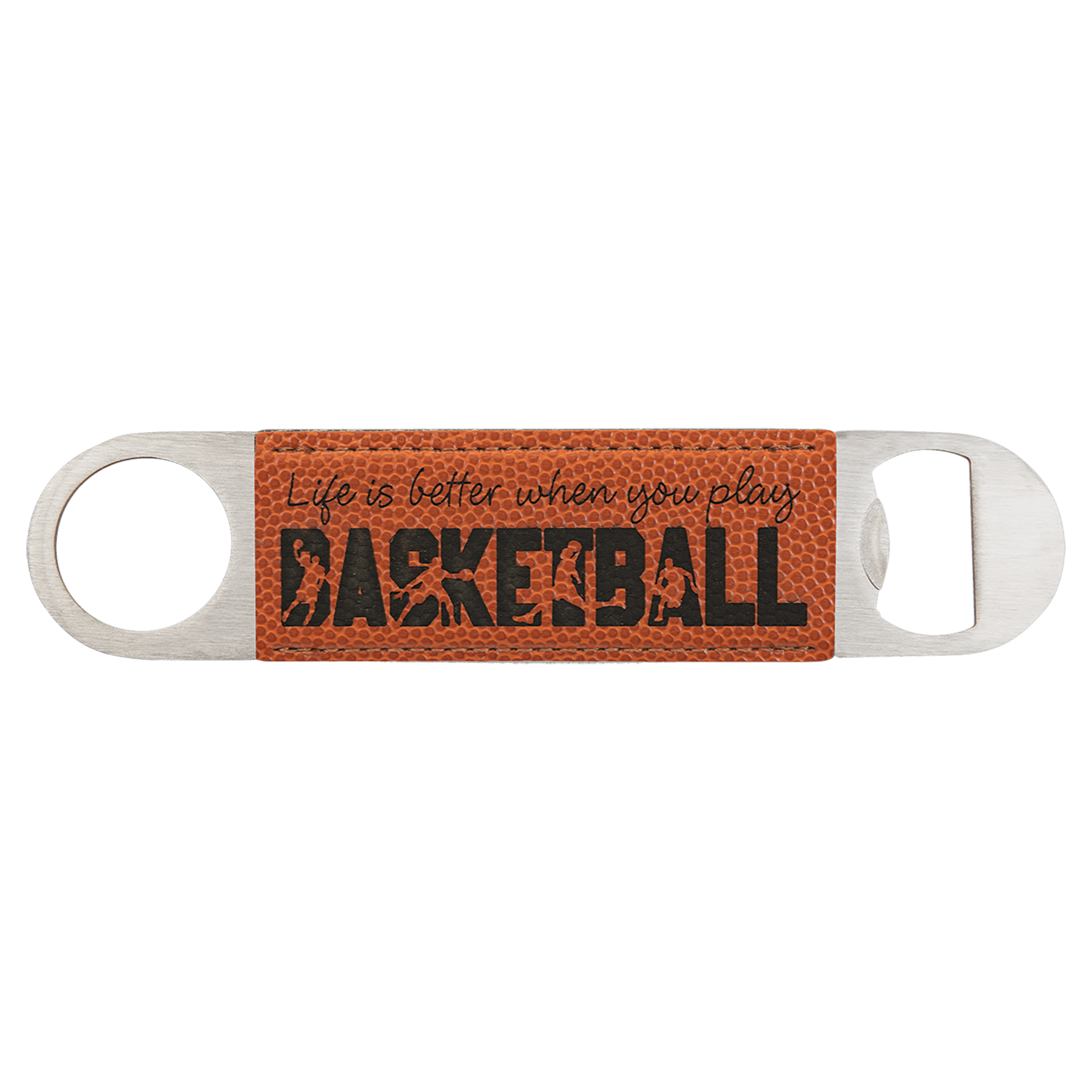 1-1/2" x 7" Bottle Opener with Leatherette Grip