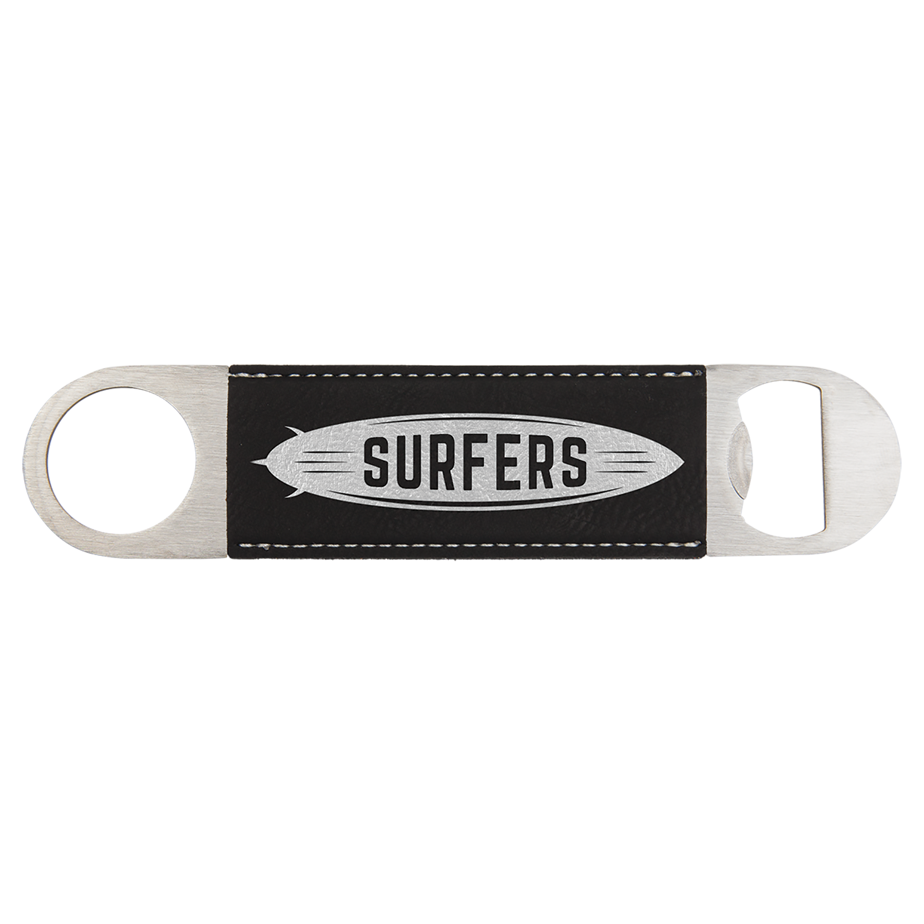 1-1/2" x 7" Bottle Opener with Leatherette Grip