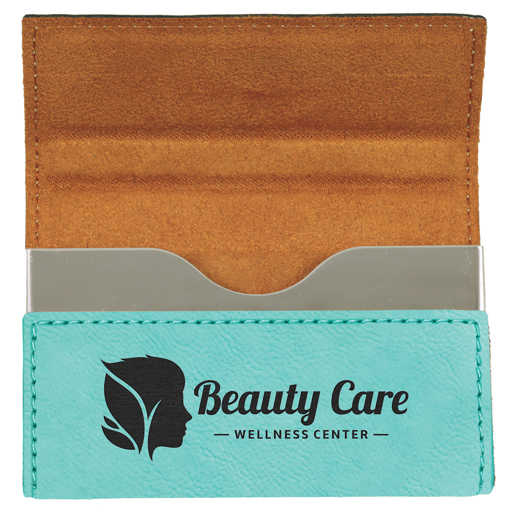 3-3/4" x 2-3/4" Leatherette Hard Business Card Holders