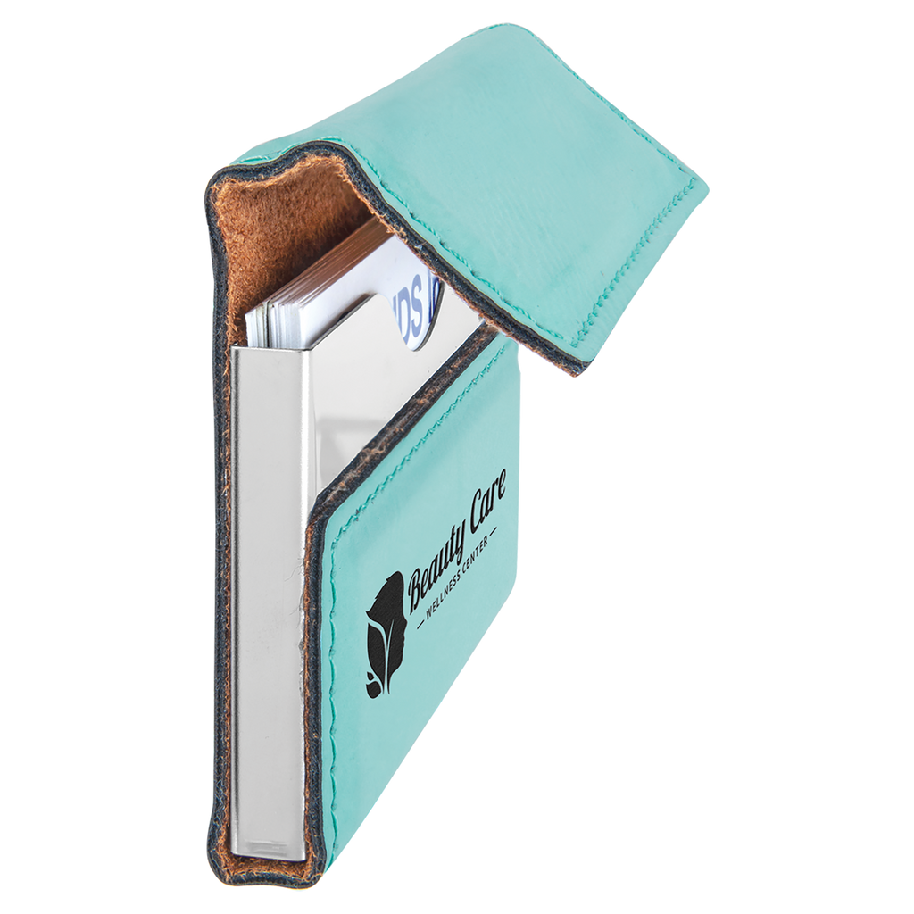 3-3/4" x 2-3/4" Leatherette Hard Business Card Holders