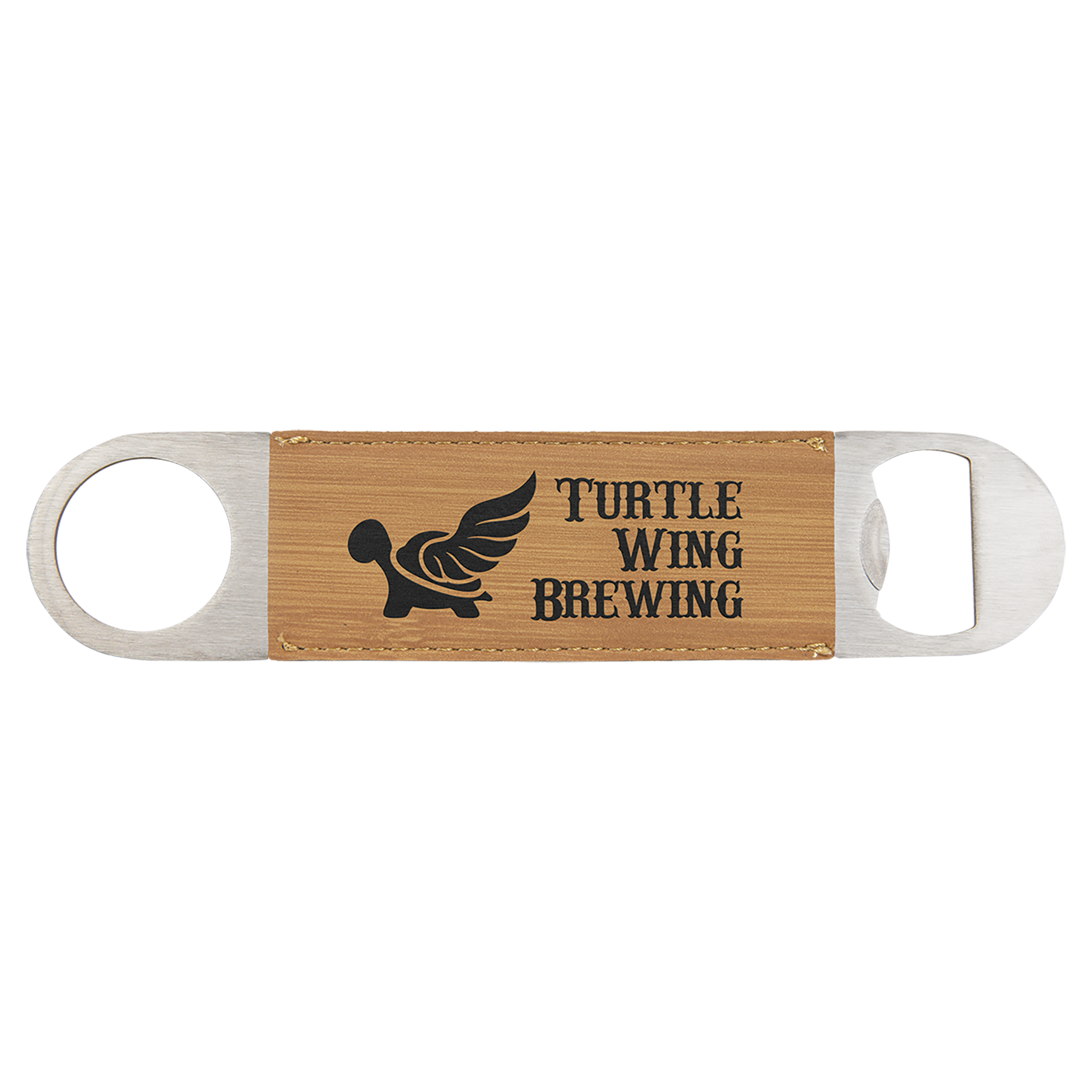 1-1/2" x 7" Bottle Opener with Leatherette Grip