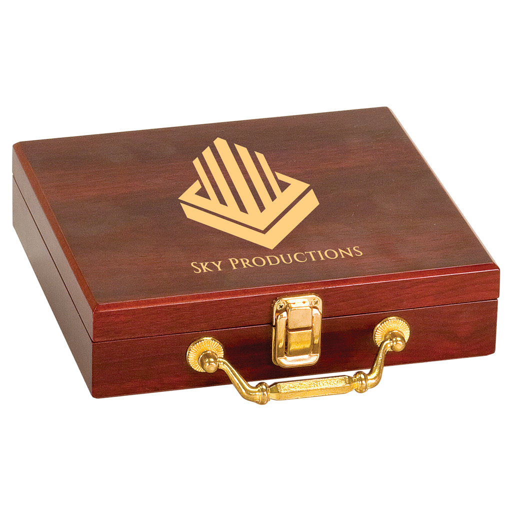 Rosewood Finish Poker Set