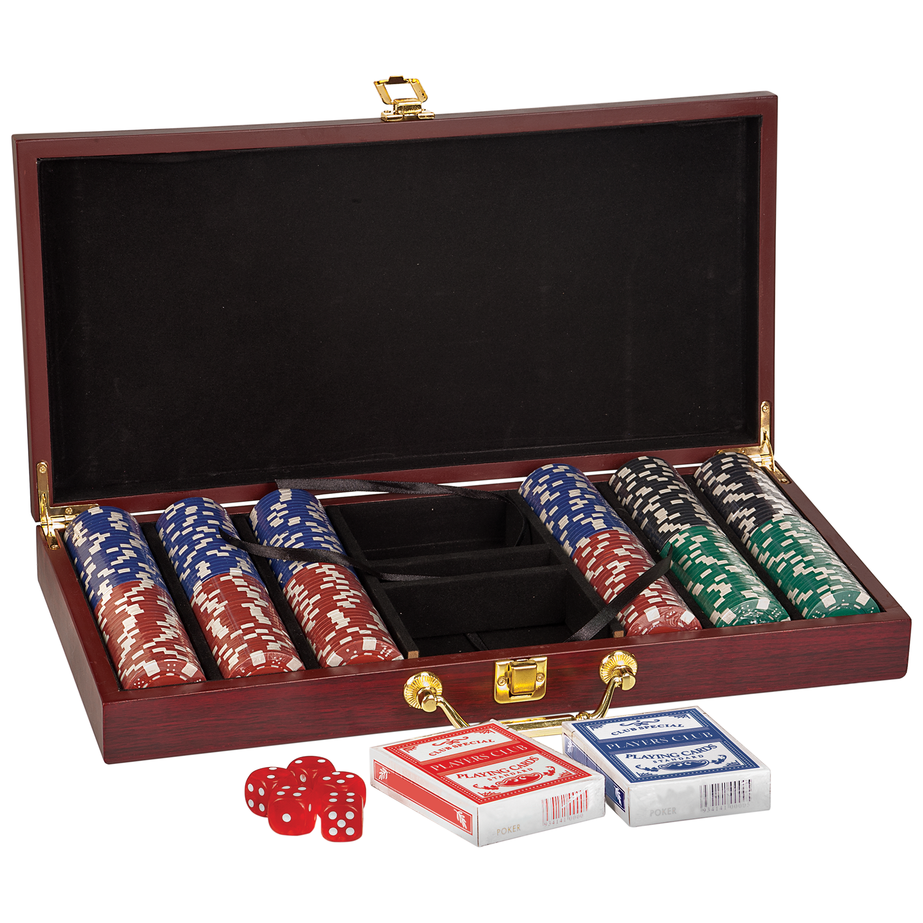 Rosewood Finish Poker Set