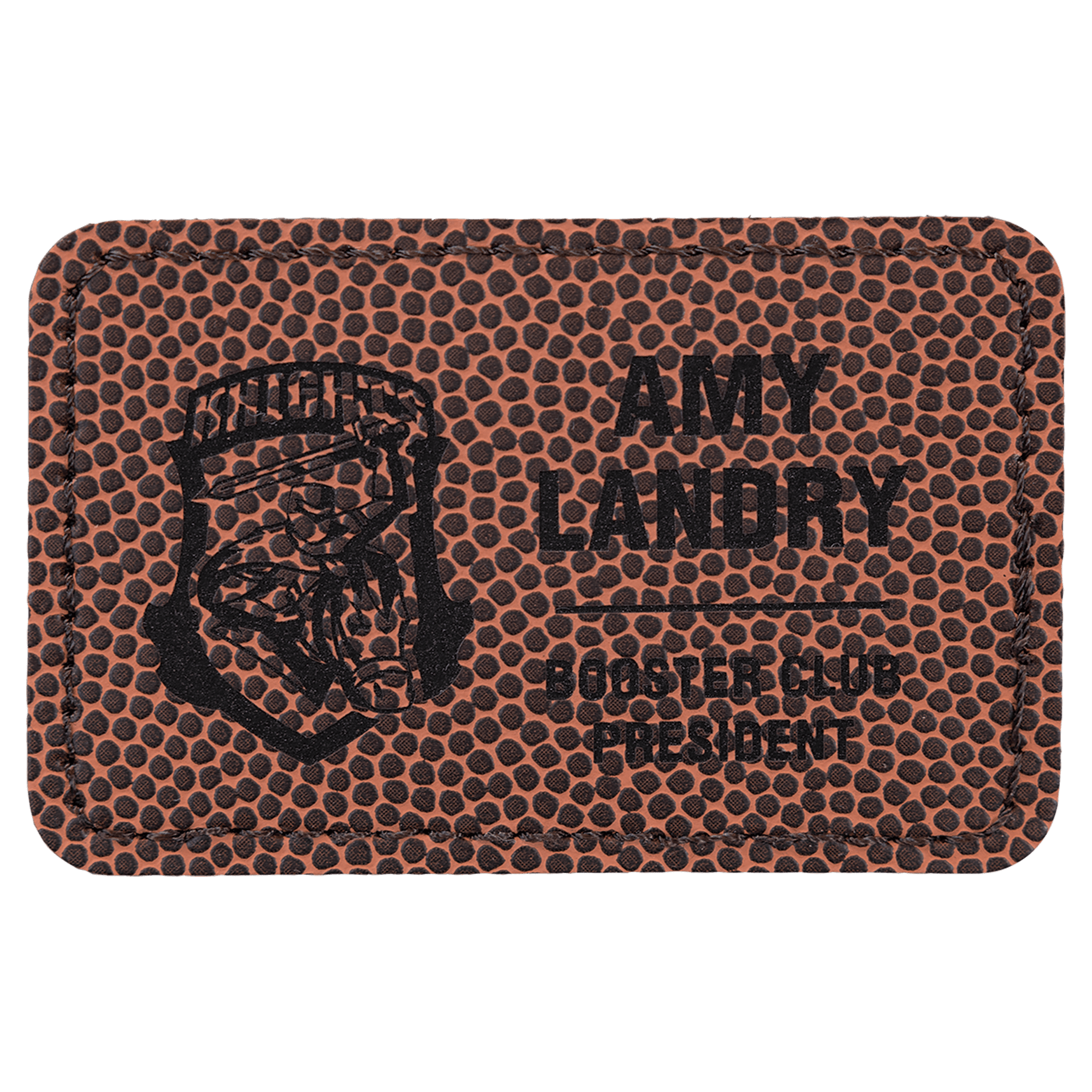 Football 3" x 2" Laserable Leatherette Rectangle Patch with Kota Pro Adhesive