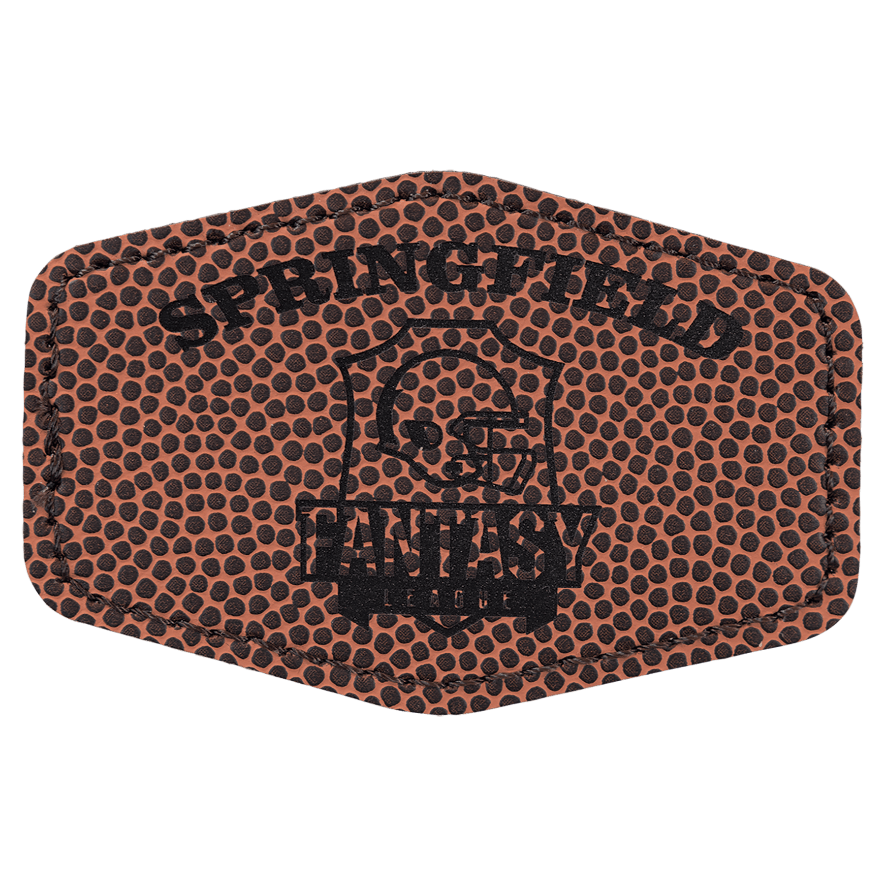 Football 3" x 2" Laserable Leatherette Hex Patch with Kota Pro Adhesive
