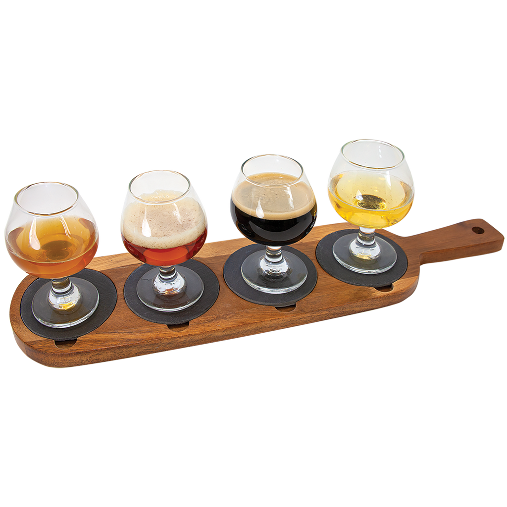 Acacia Wood/Slate Flight Serving Board