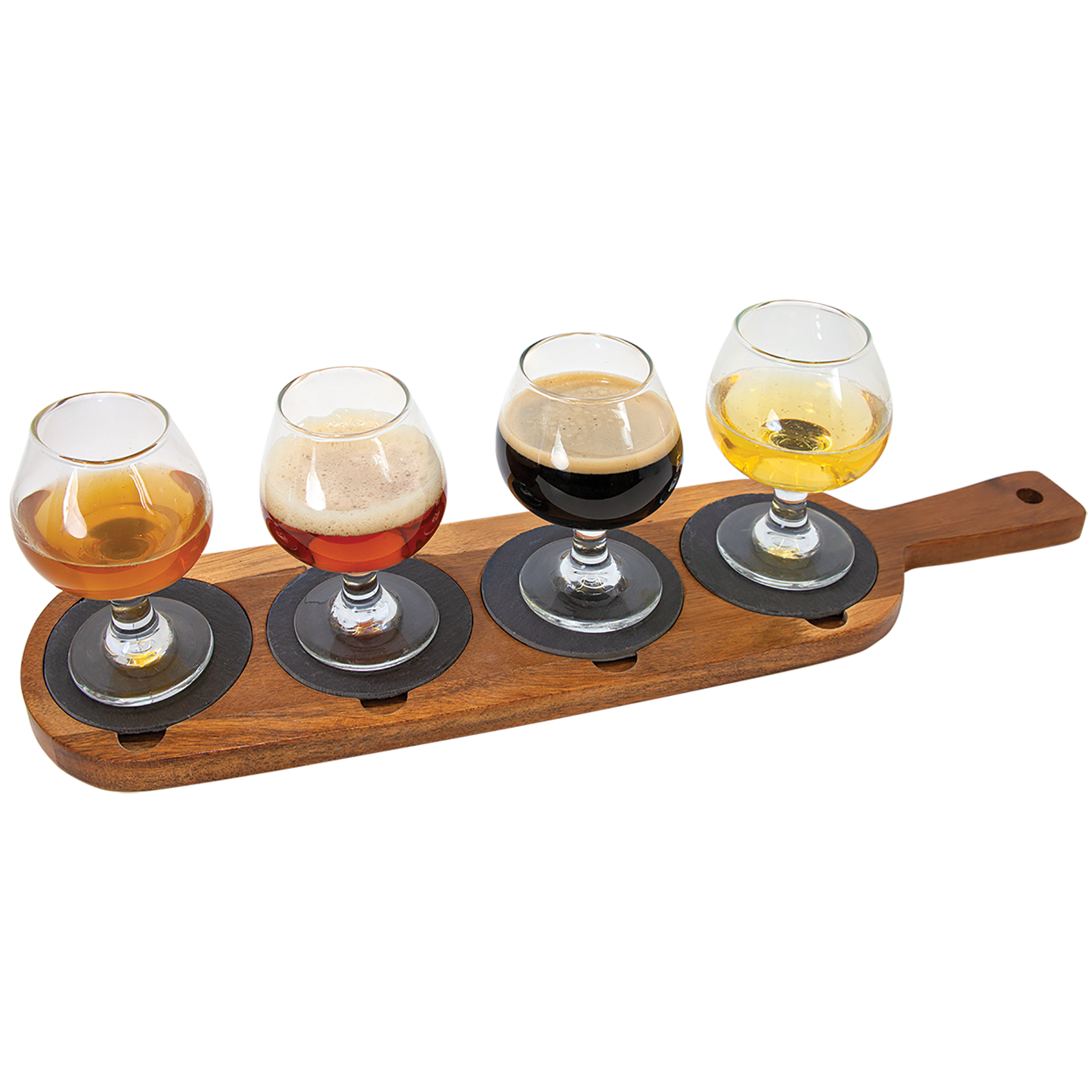 Acacia Wood/Slate Flight Serving Board