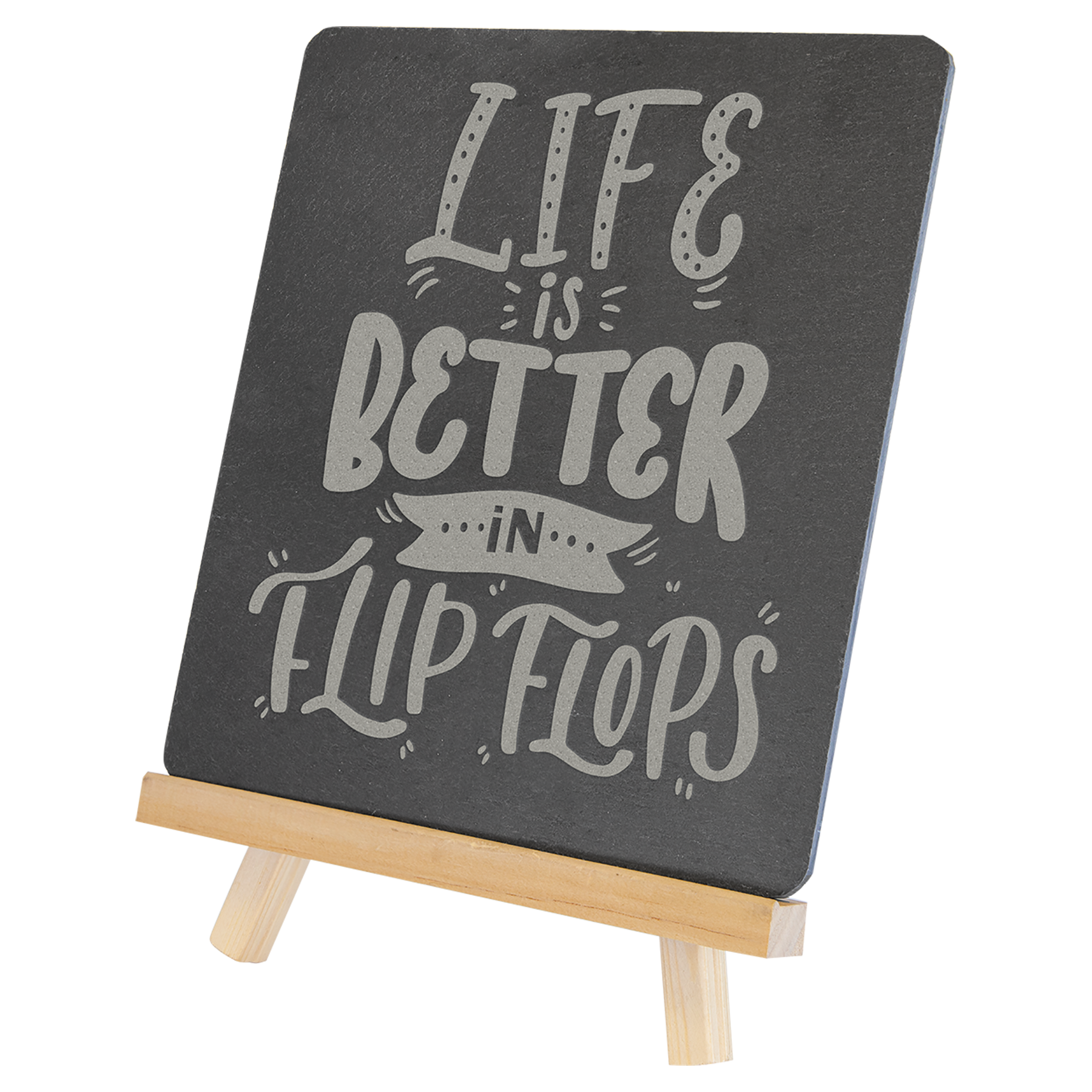 Slate Decor with Wood Easel