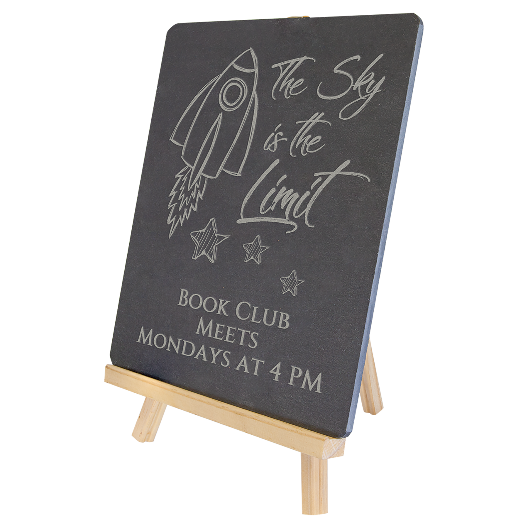 Slate Decor with Wood Easel